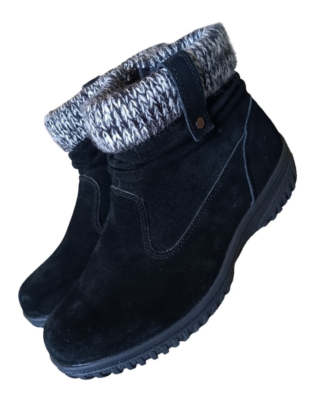 🖤 Khombu Laura All-Weather Booties Leather Ankle Boots Womens 10 Black Suede